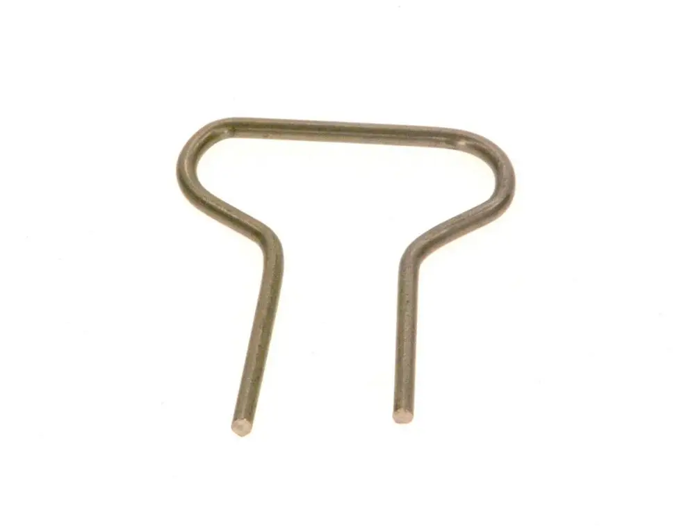 Metallischer Halteclip von Bosch, in Form eines U mit zwei geraden Enden, geeignet für verschiedene Anwendungen zur Befestigung oder Halterung.